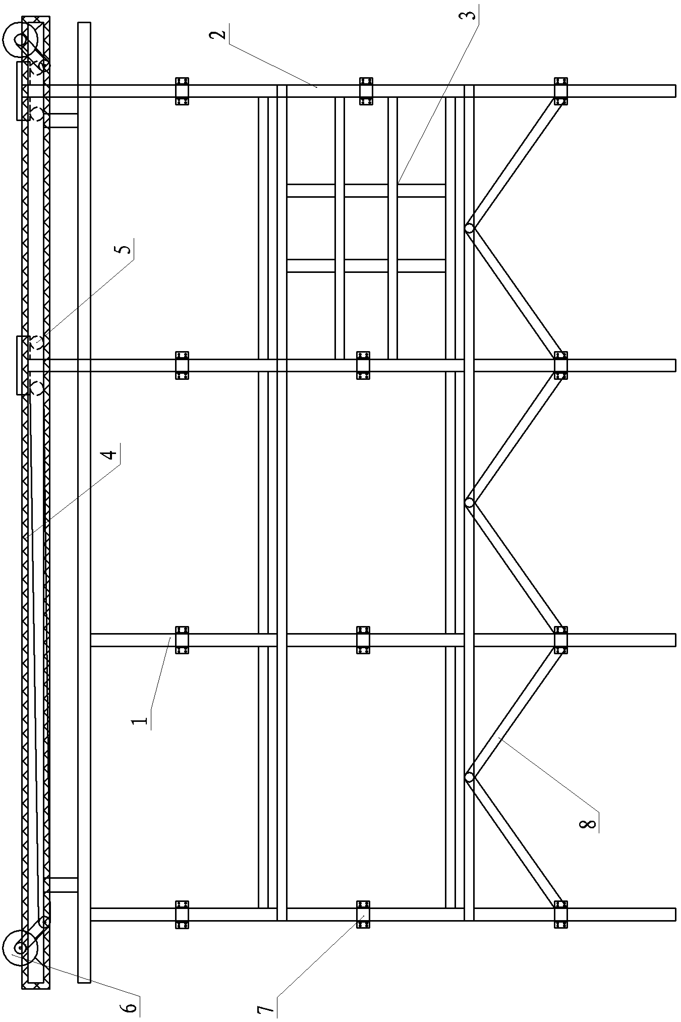 Wall-attached alley stacked stereo garage