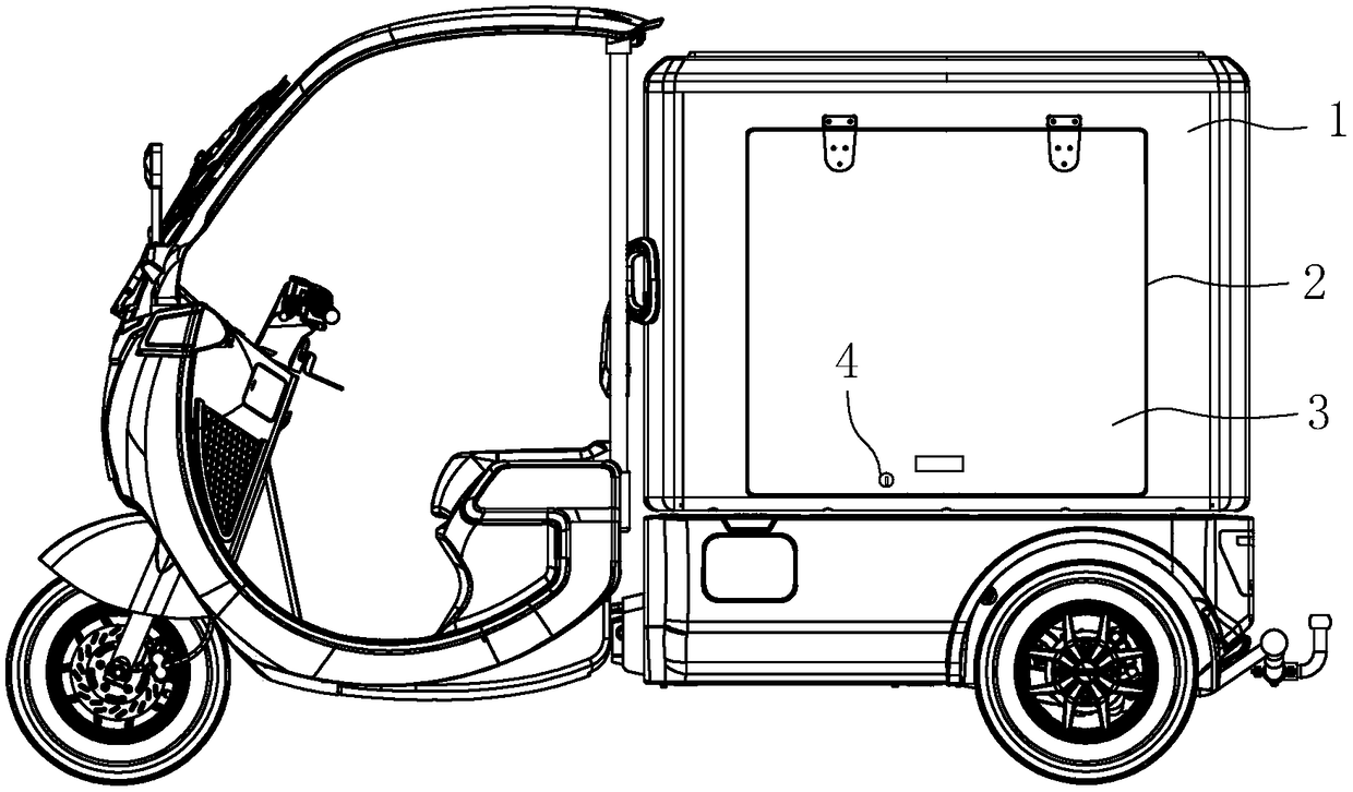 Intelligent partition container used for electric cargo vehicle