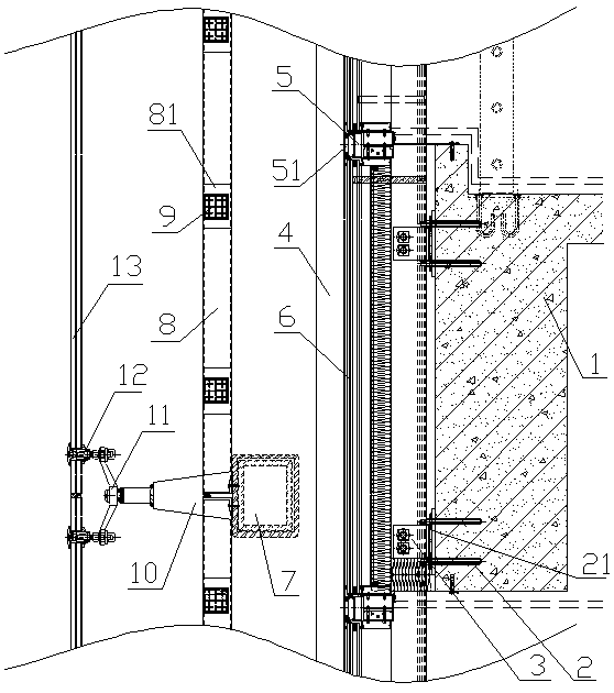 Mounting method of multi-layer curtain wall