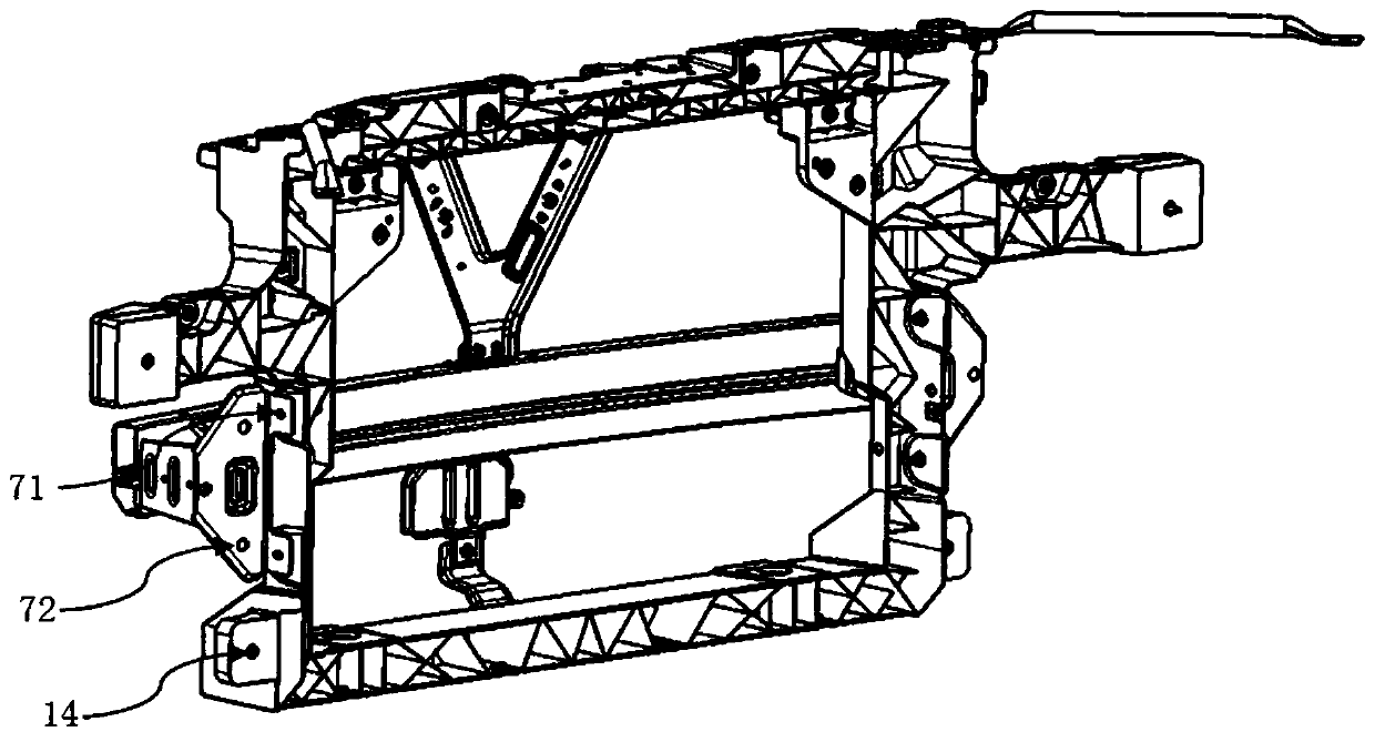 Universal front-end frame with tolerance function that can be adapted to various types of heatsinks
