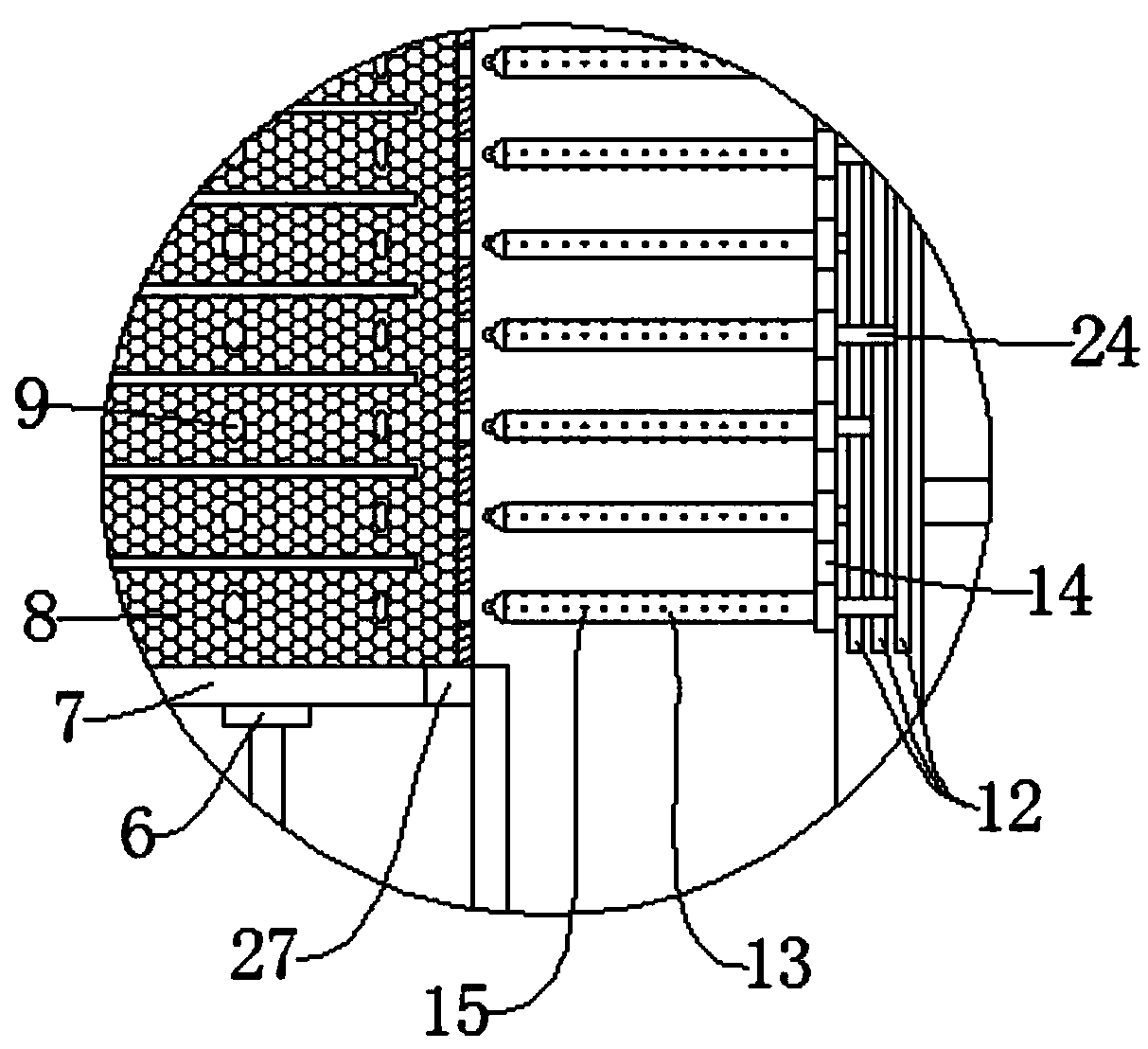 A surface residual electrolyte removal device for waste lithium titanate negative electrode sheet