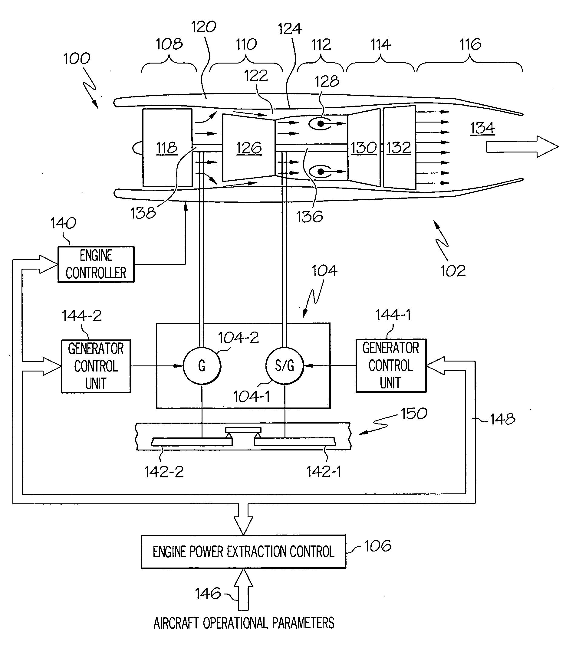 Engine power extraction control system