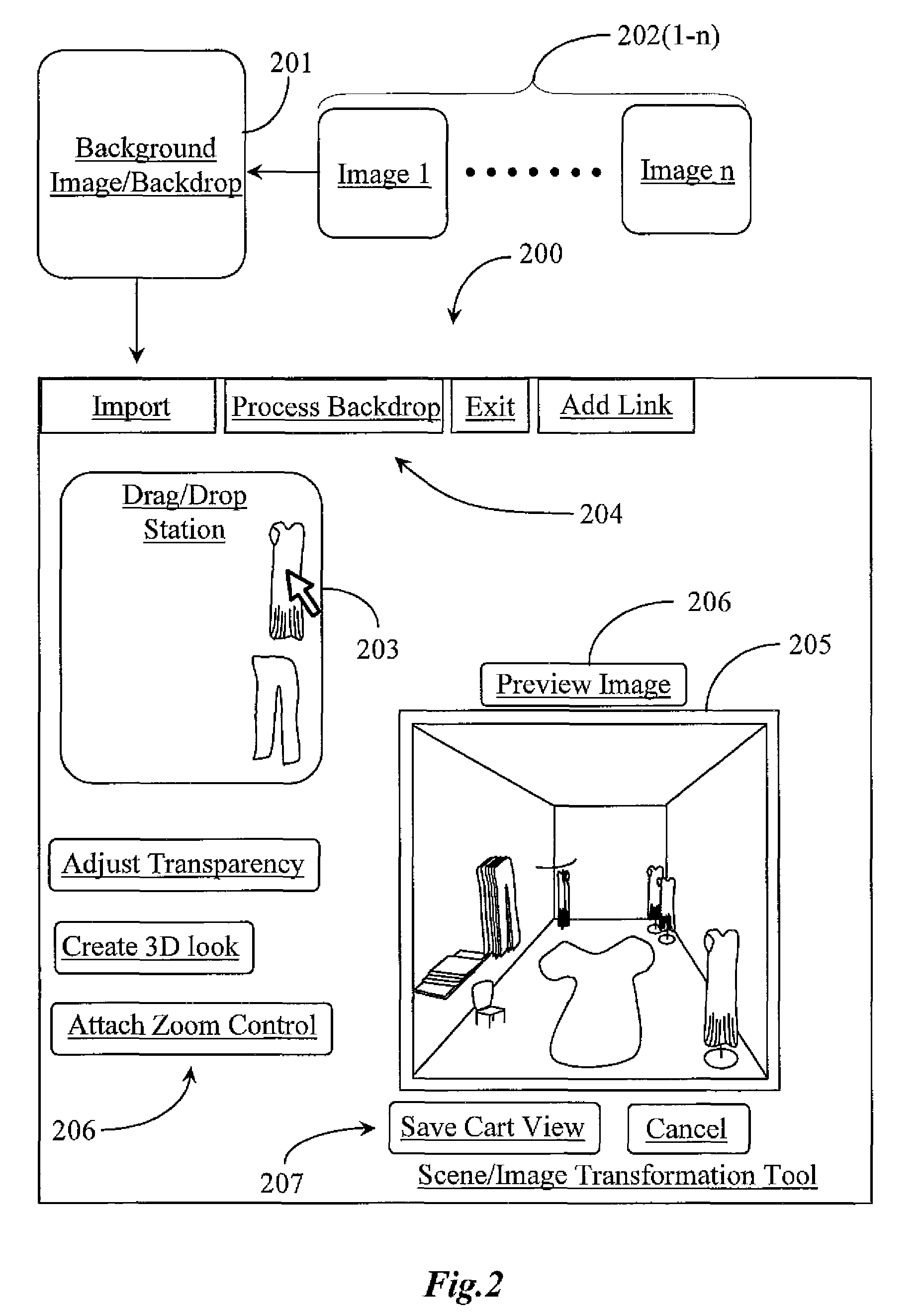 Method and system for creating a multifunctional collage useable for client/server communication