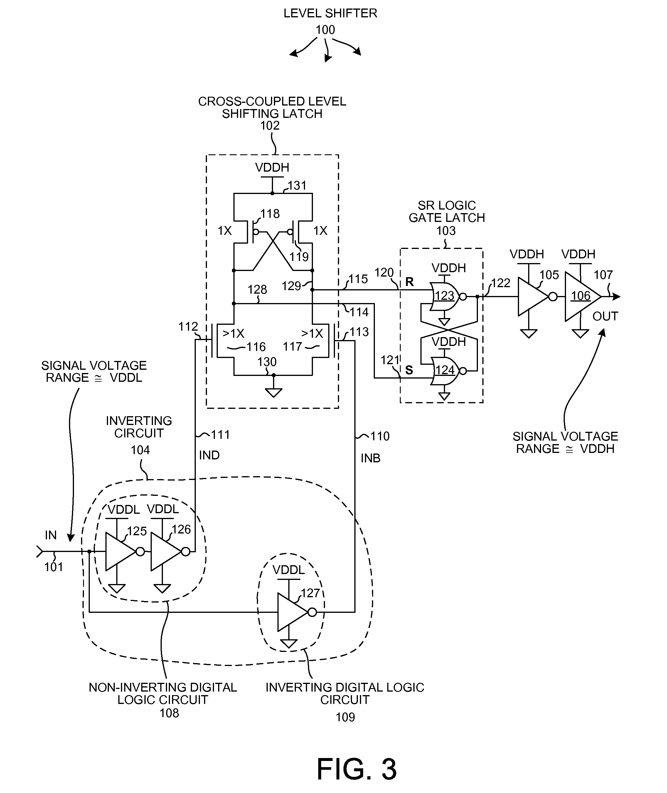 Level shifter having low duty cycle distortion