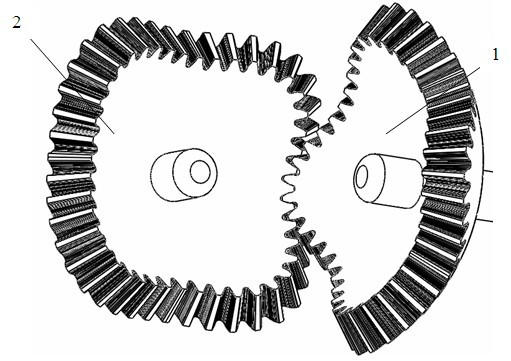 High-order elliptic bevel gear pair with variable transmission ratios