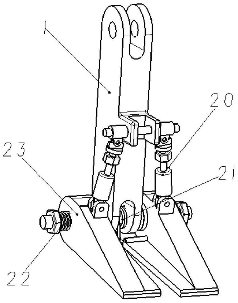 An adjustable passively stabilized mechanical foot