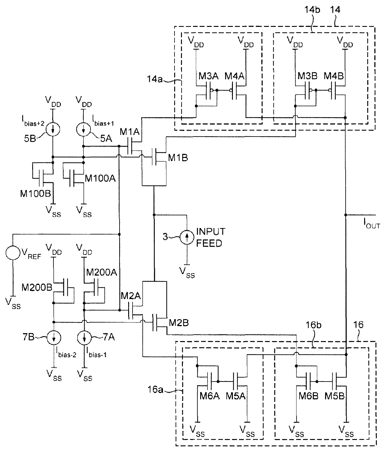 Output stage for class ab amplifier