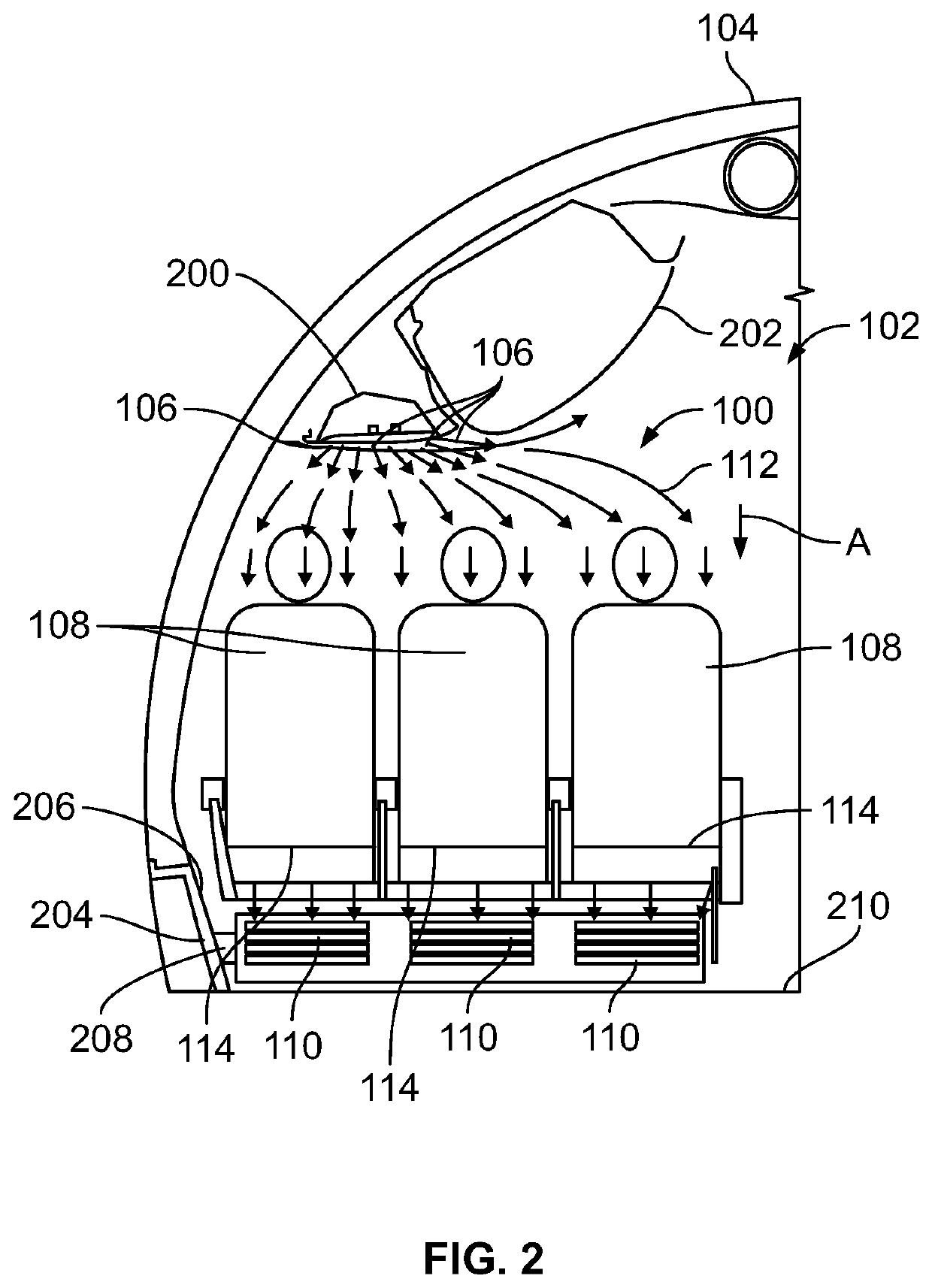 Ventilation systems and methods for internal cabins of vehicles