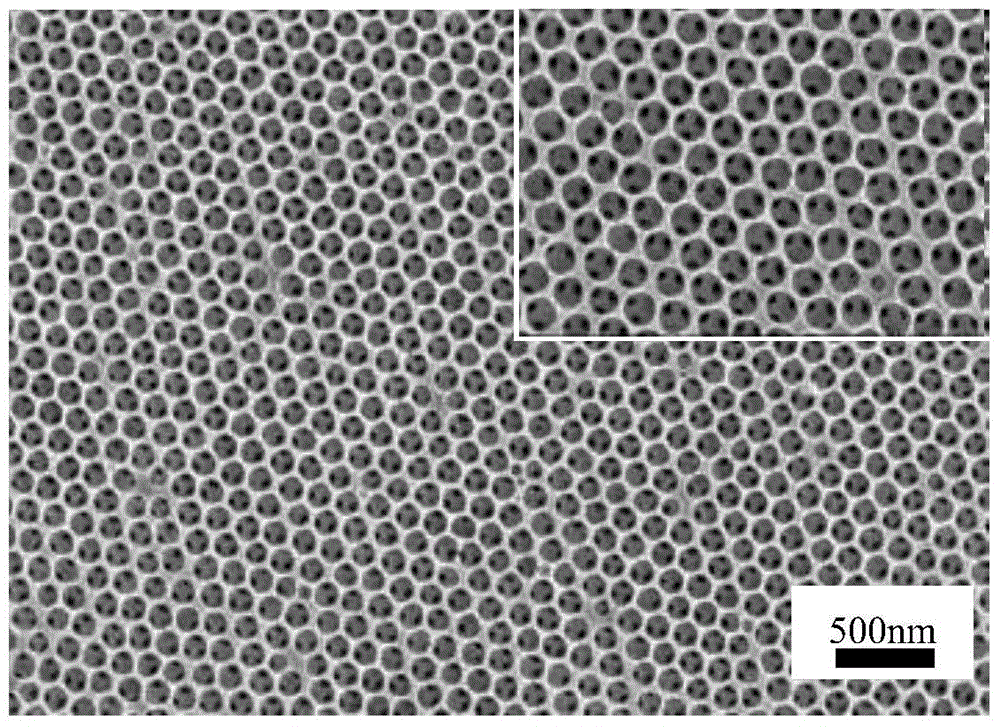 Three dimensional ordered meso-porous Au-TiO2/IO-SiO2 film visible light photocatalyst and preparation method thereof