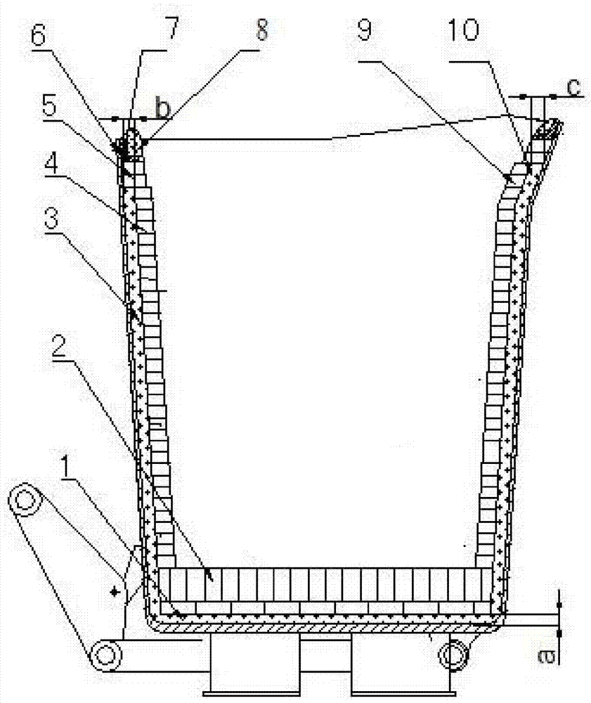 Ladle permanent lining and manufacturing method thereof
