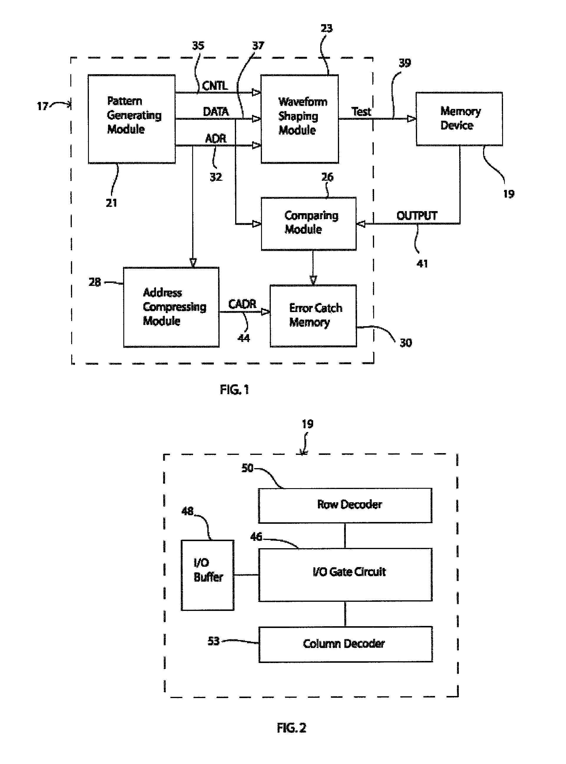 Memory testing device and method