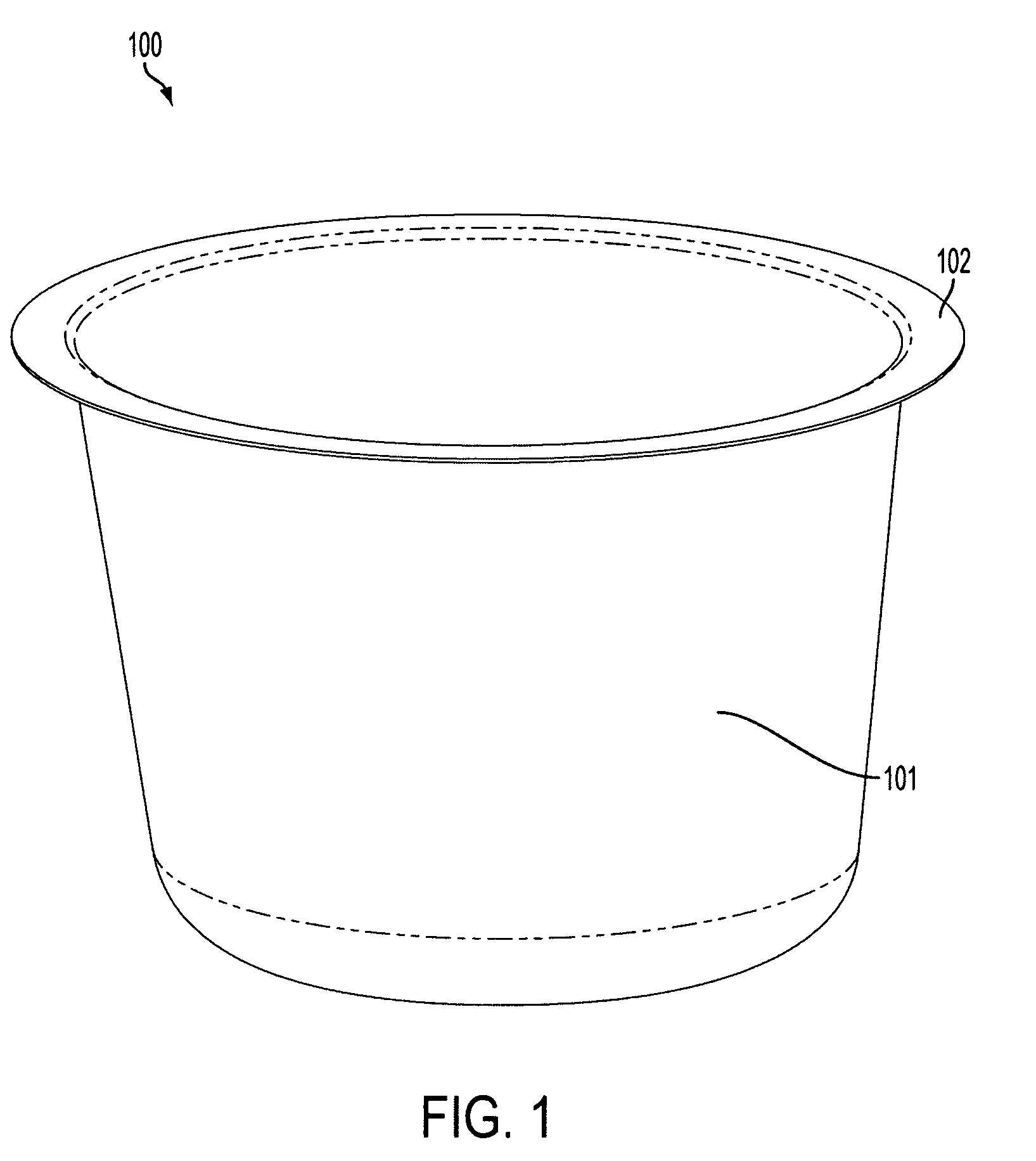 Filtering permeable thermoformed container for beverage-making products with a flat rim