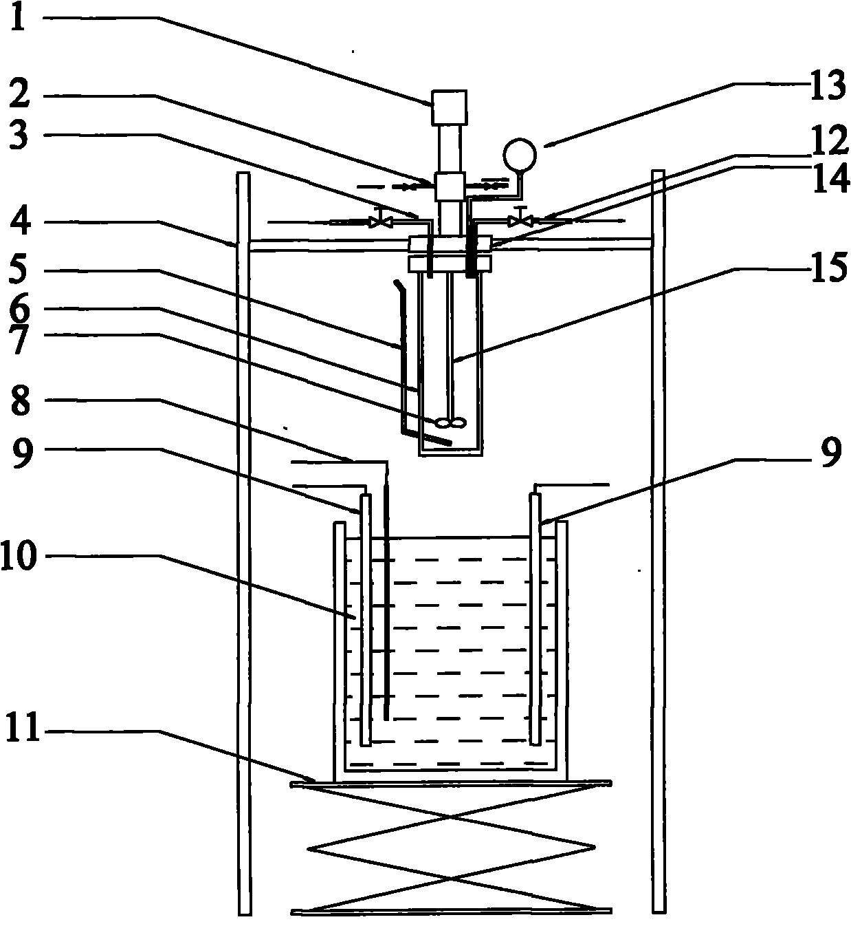 Miniature high-pressure reactor experiment device for direct coal liquefaction and experiment method thereof