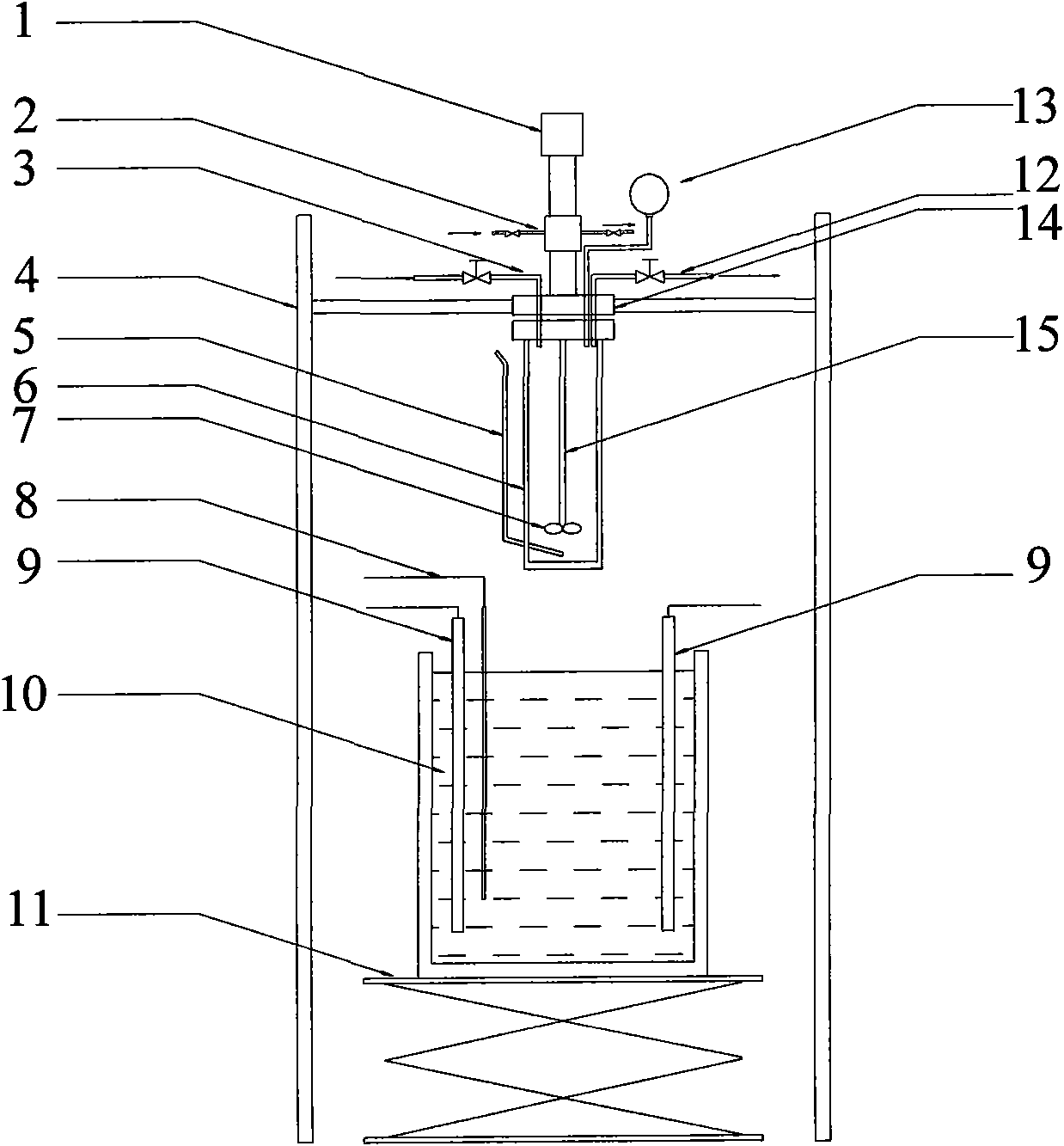 Miniature high-pressure reactor experiment device for direct coal liquefaction and experiment method thereof