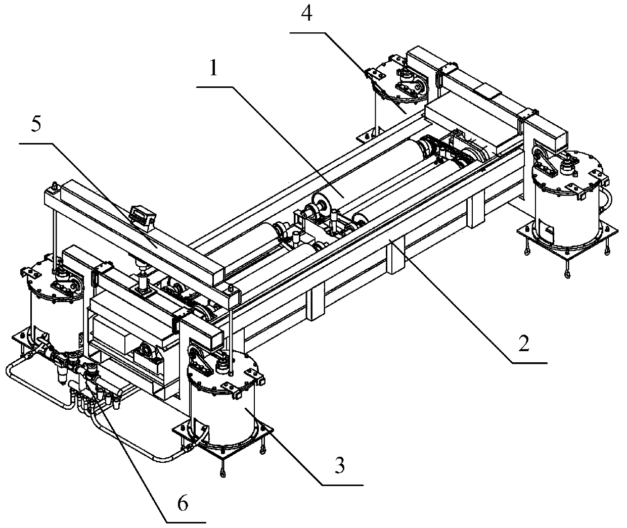 Lifting car airbag lifting brake test bench