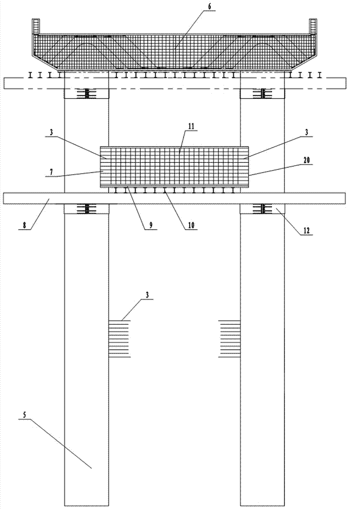 Capping beam and straining beam reverse construction method of concrete cylinder piers