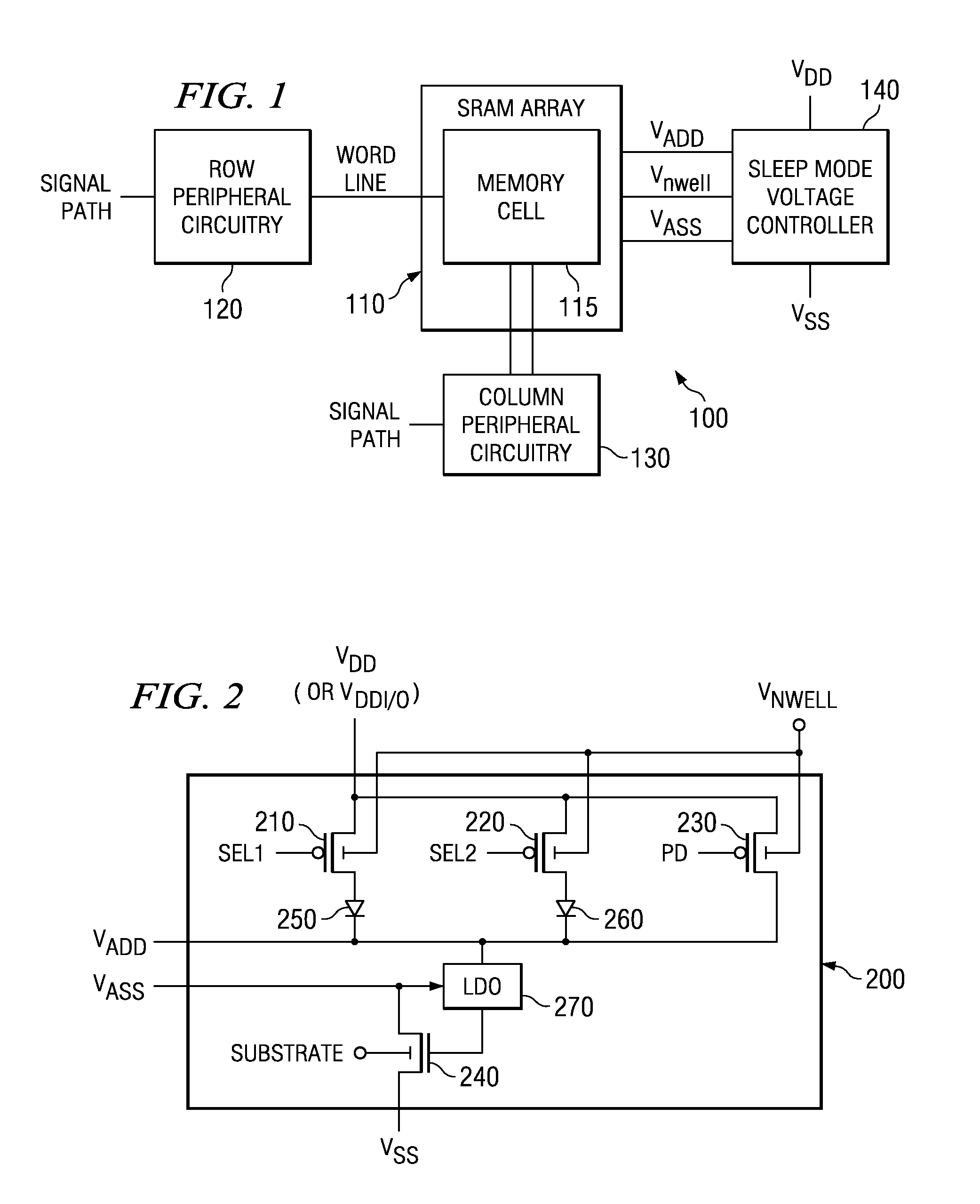 SRAM device and a method of operating the same to reduce leakage current during a sleep mode