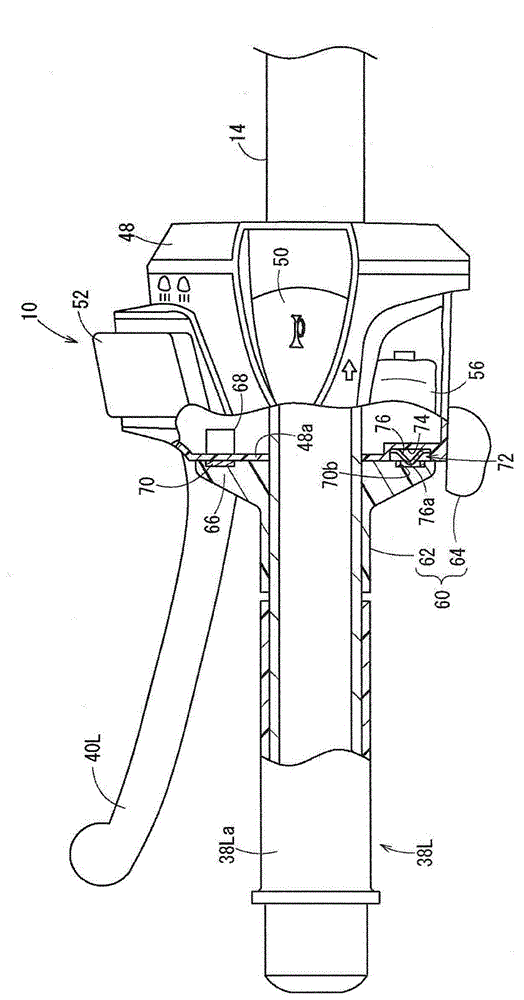 Operation device of straddle type vehicle