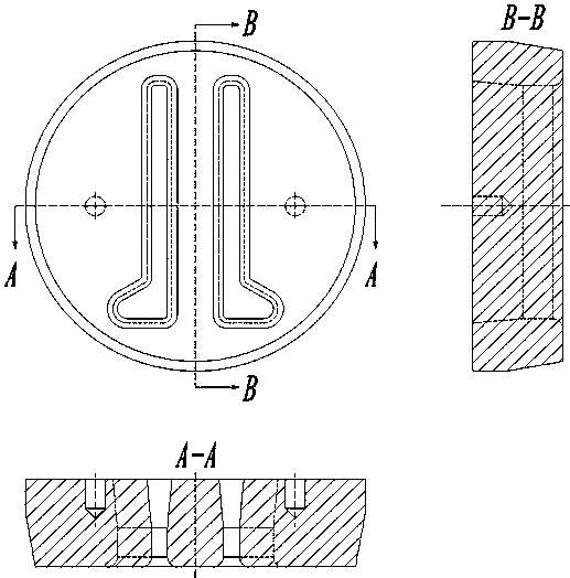 Ball flat steel double hole die extrusion molding method