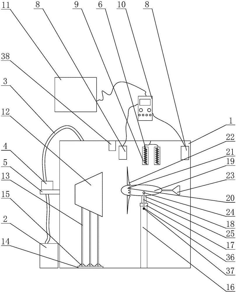 Experiment research device for dynamic characteristics of horizontal axis composite wind turbine blade