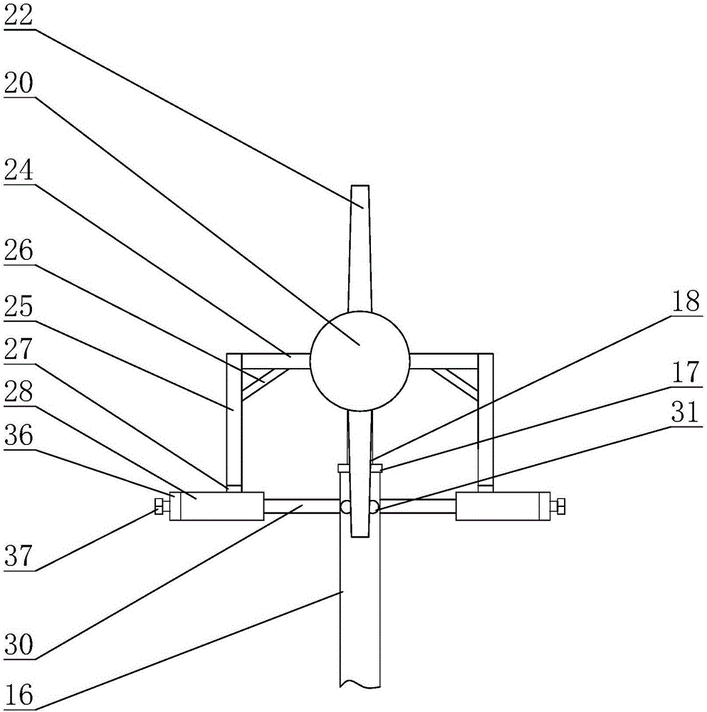 Experiment research device for dynamic characteristics of horizontal axis composite wind turbine blade