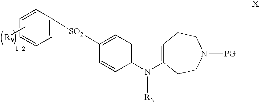 1,2,3,4,5,6-Hexahydroazepino[4,5-B]indoles containing arylsulfones at the 9-position