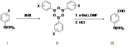 Method for preparing formyl phenylboronic acid