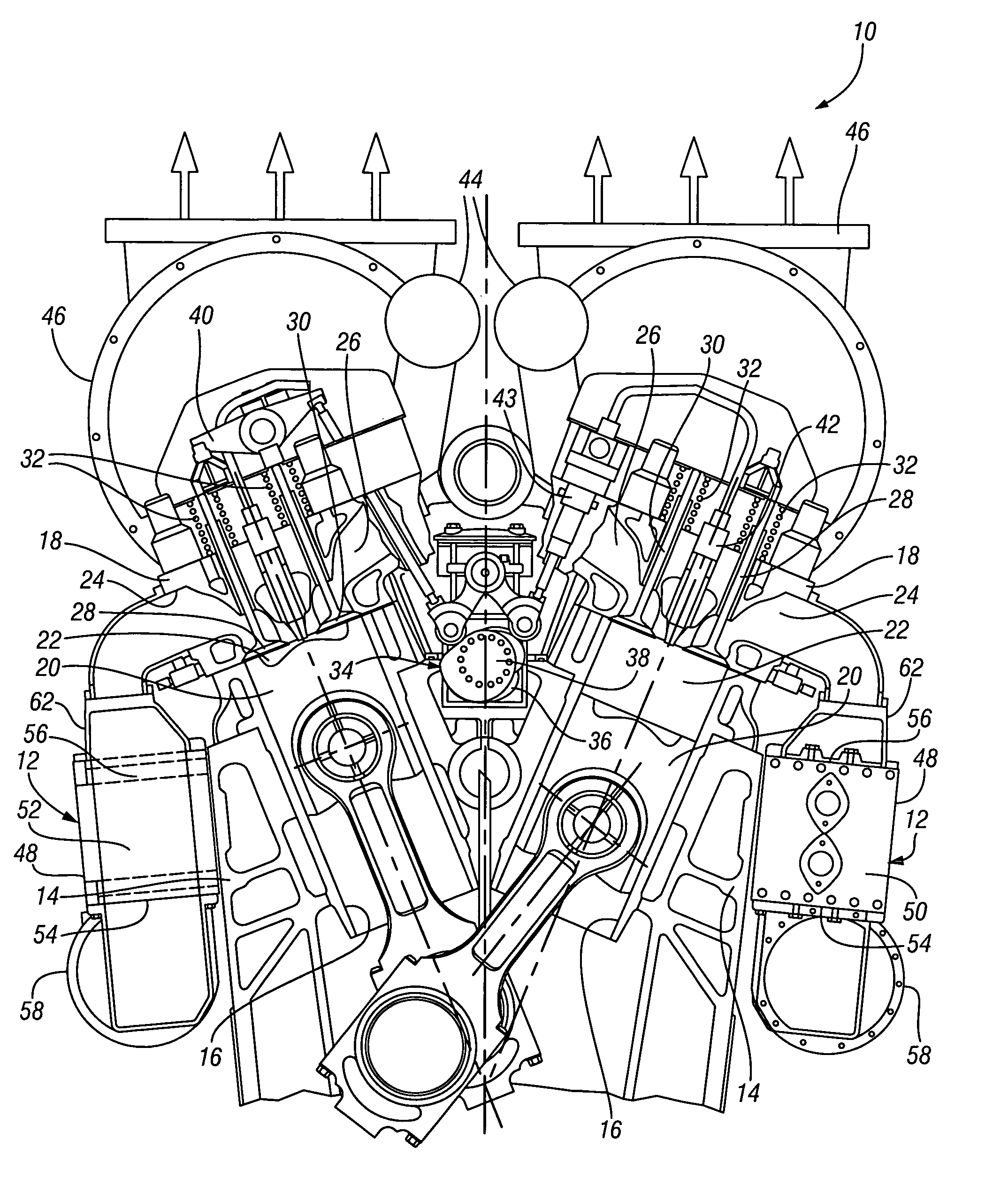 Engine with optimized engine charge air-cooling system