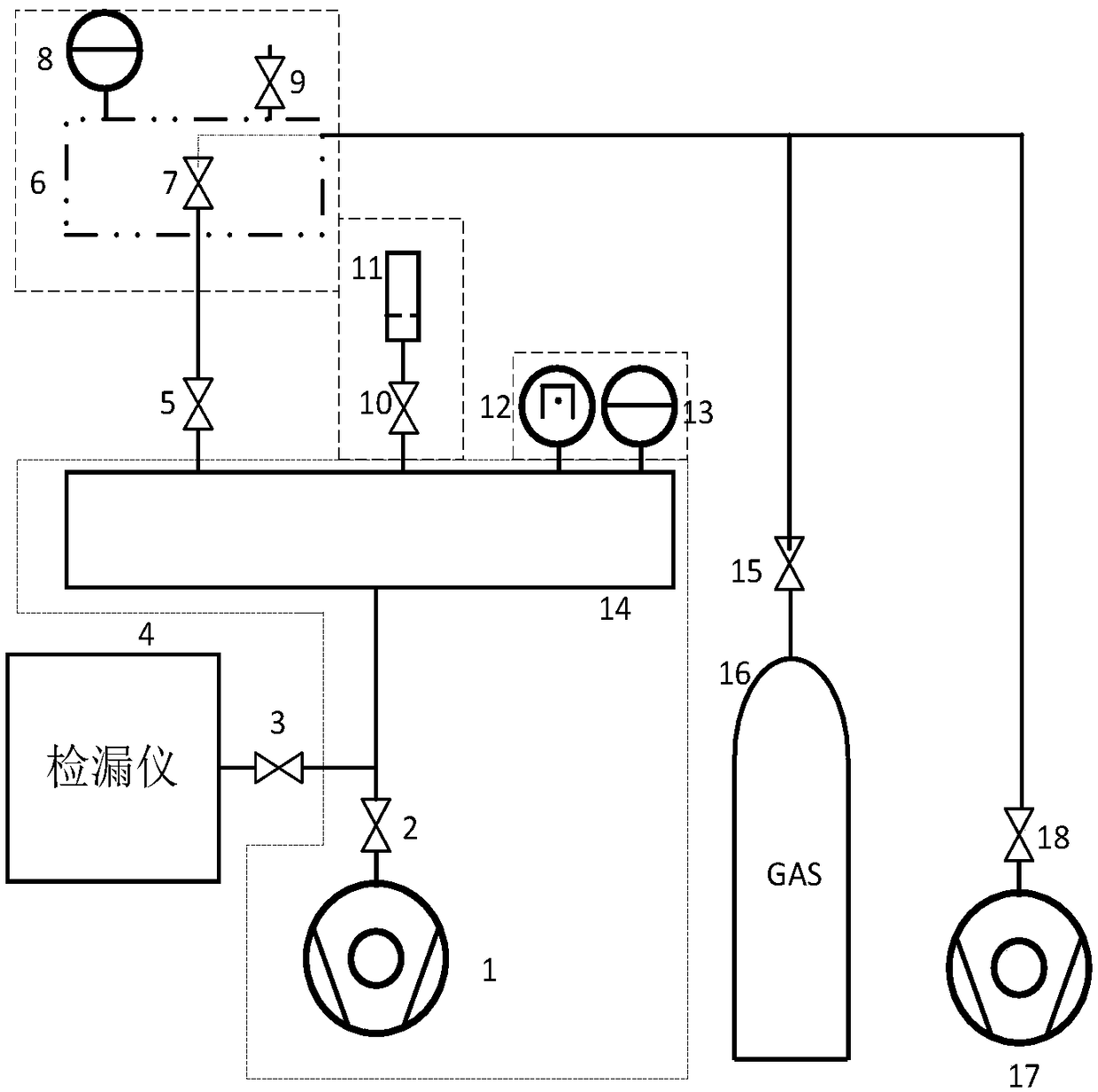 Vacuum sealed valve leakage rate test system and method