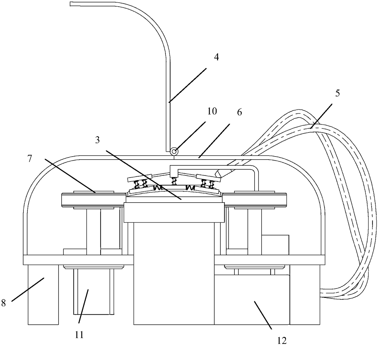 A self-adaptive spectacle lens cleaning and dust removal device