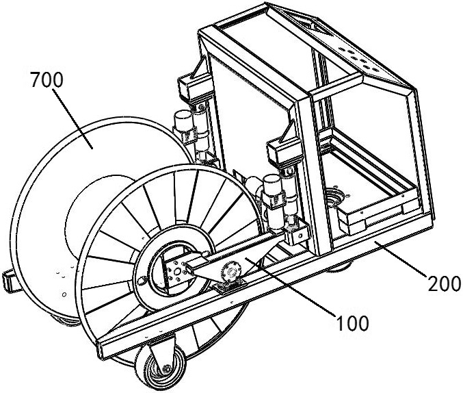 Spool loading and unloading transport vehicle