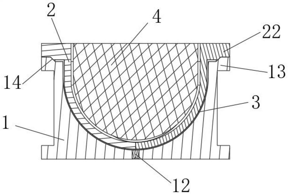 Forming die and method for high-precision thin-shell structure composite material wave-transparent antenna housing