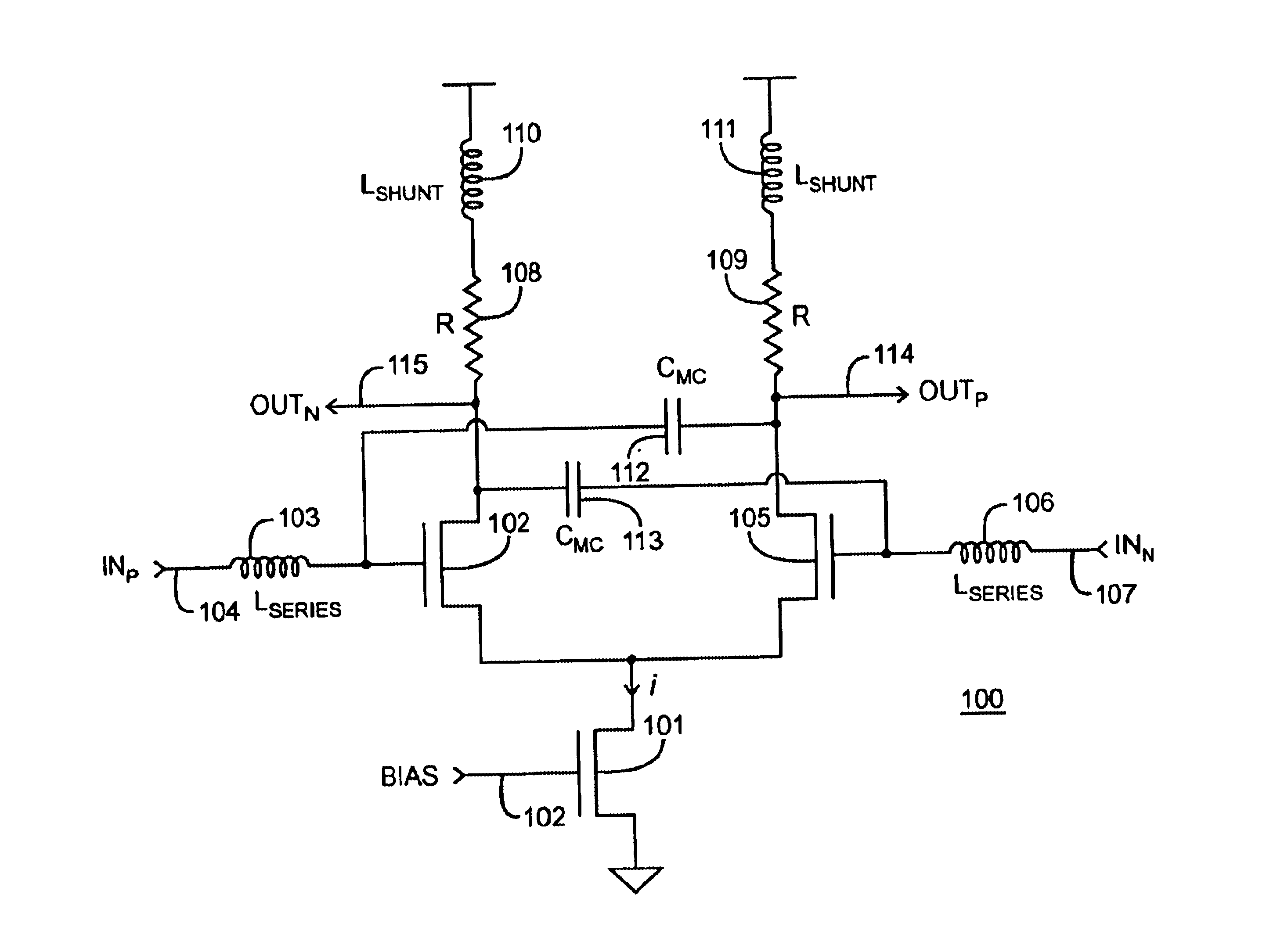 Current-controlled CMOS wideband data amplifier circuits