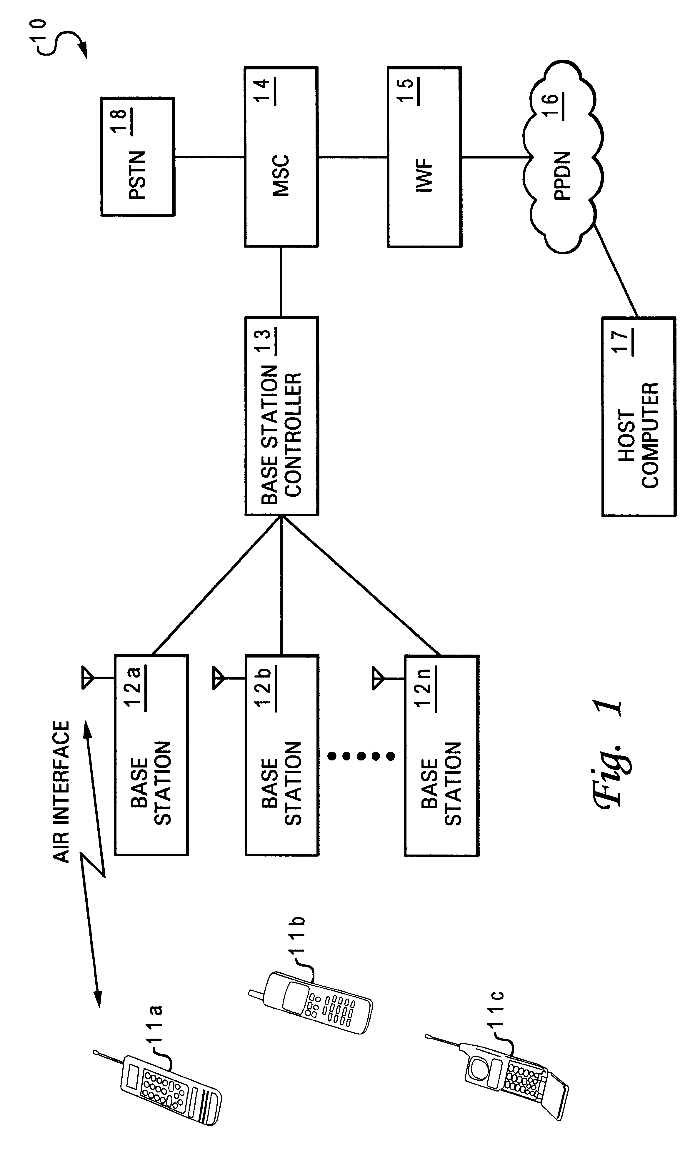 Method and system for limiting data packet transmission within a digital mobile telephone communication network by discarding unsuccessfully transmitted radio link protocol frames