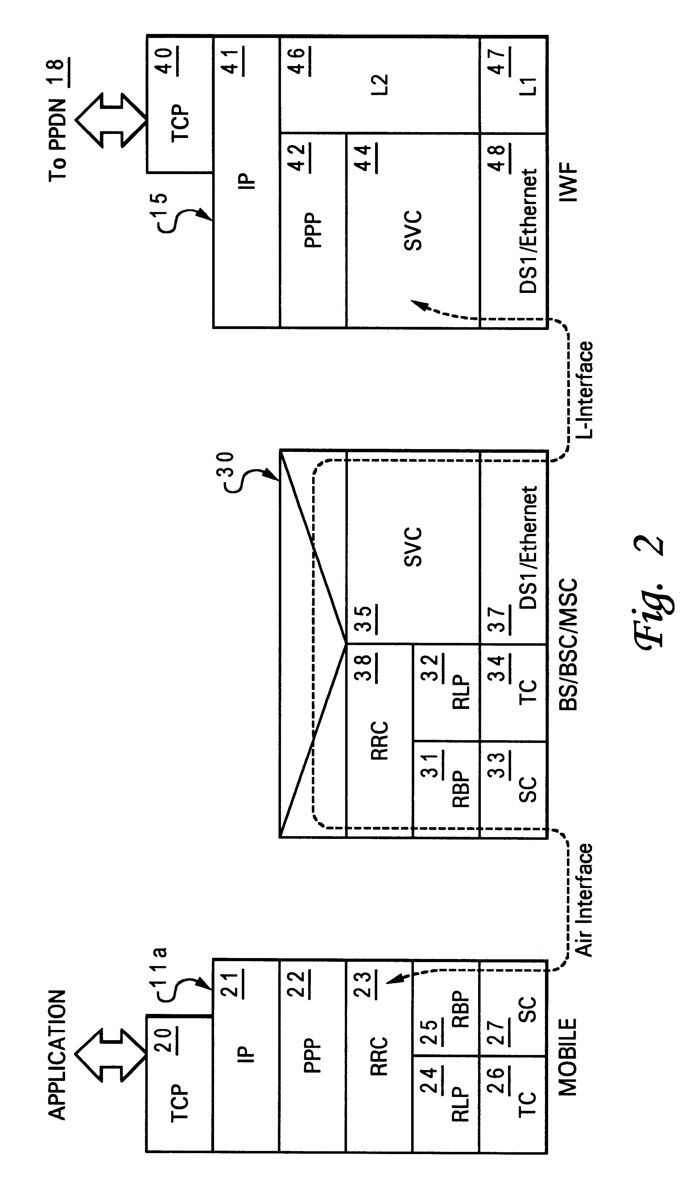 Method and system for limiting data packet transmission within a digital mobile telephone communication network by discarding unsuccessfully transmitted radio link protocol frames