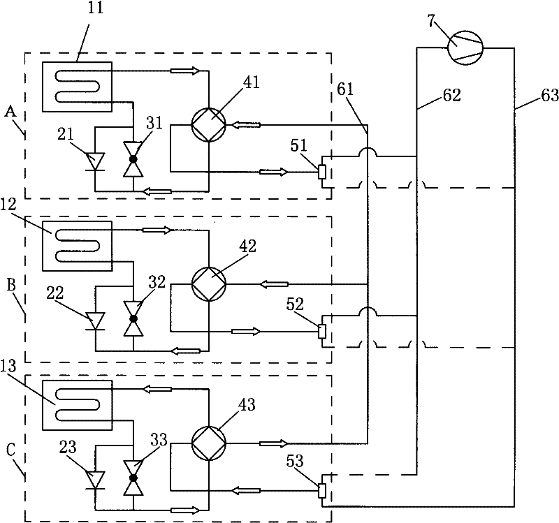 Parallel modular heat pump unit