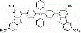 Substituted tetraphenyl-silicon alkoxyl dibenzothiophene based derivative, and preparation method for derivative