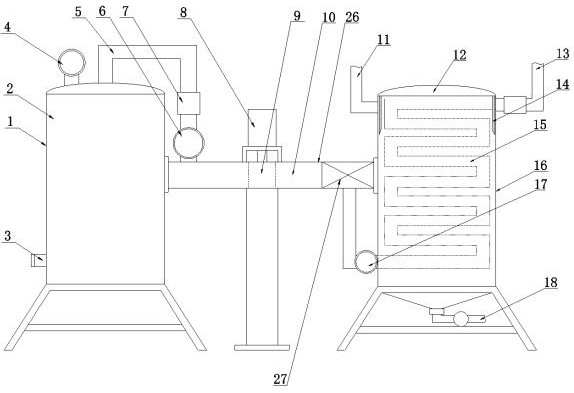 Liquid nitrogen cryogenic grinding and low-temperature nitrogen recycling integrated device