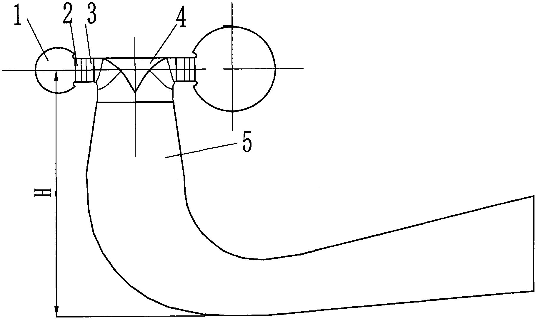 Radial-axial flow turbine employing novel guide blade and runner blade profile
