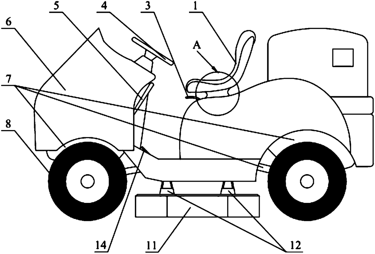 High-efficiency riding type four-drive mower