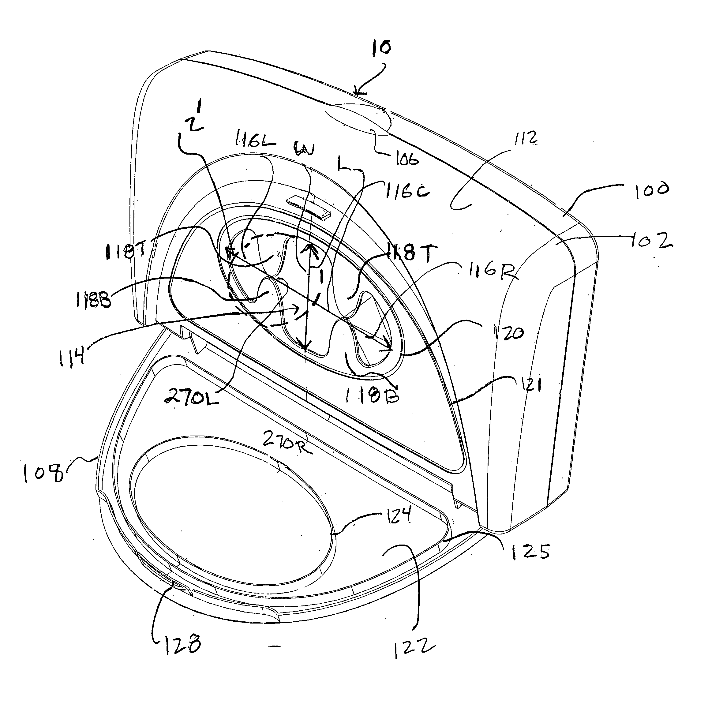 Wipes dispenser with a wide-mouthed dispensing aperture