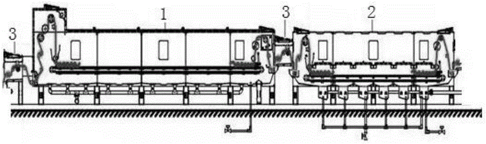 Continuous open-width cloth boiling high-temperature cleaning structure