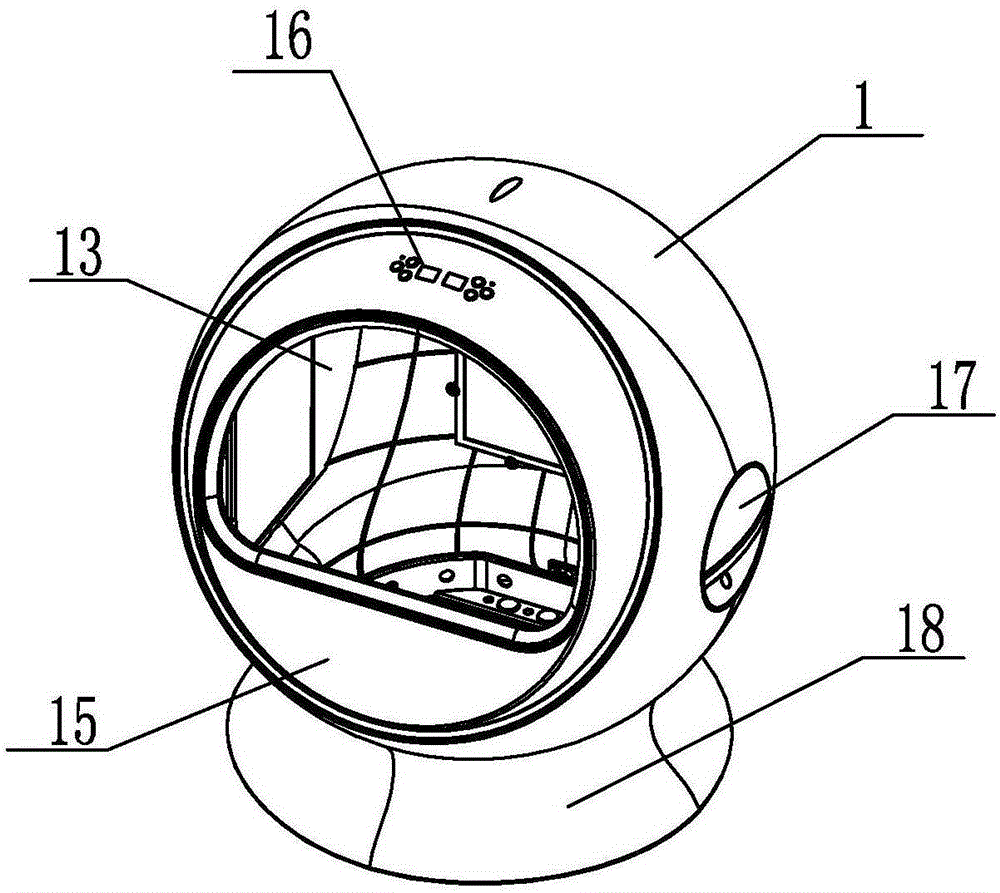 Far infrared intelligent foot massage instrument adopting internal convection streamline design