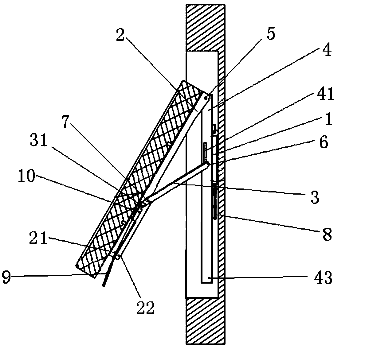 A display device flip wall mount