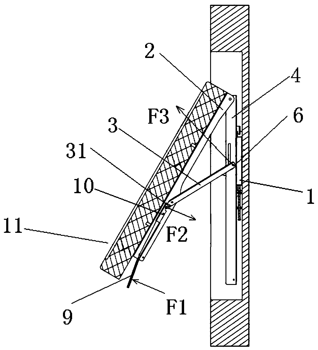 A display device flip wall mount