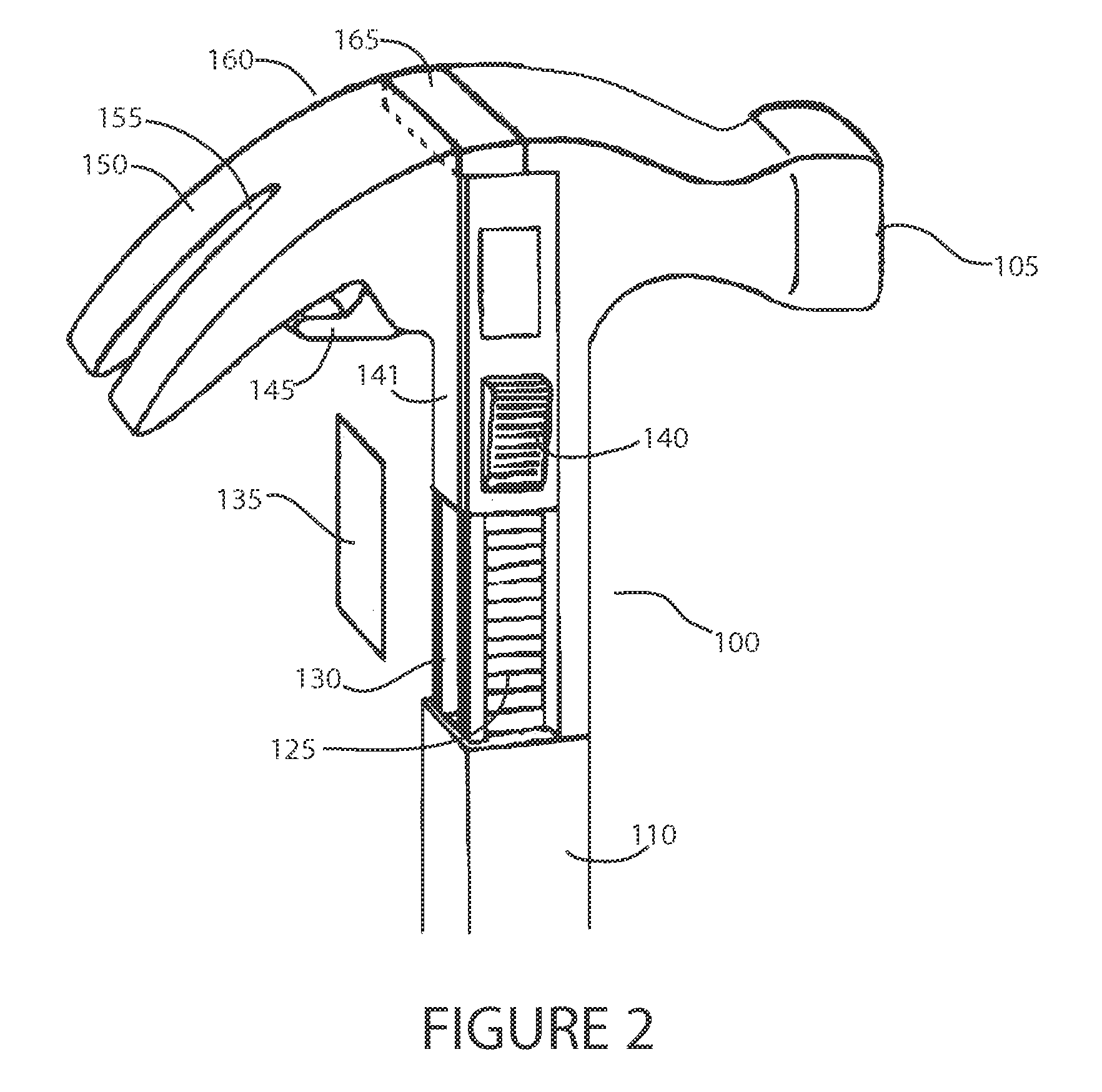 Hammer with linearly adjustable ratcheting claw