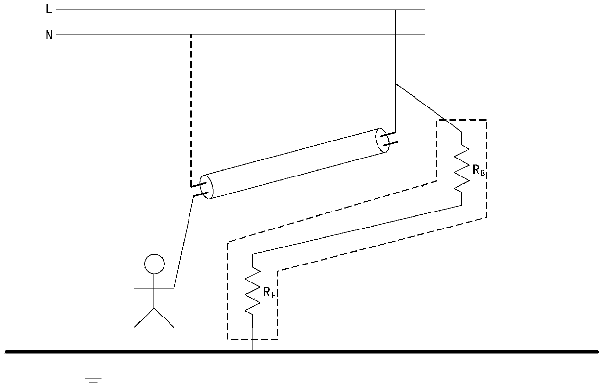 Mains voltage leakage detection control circuit and method