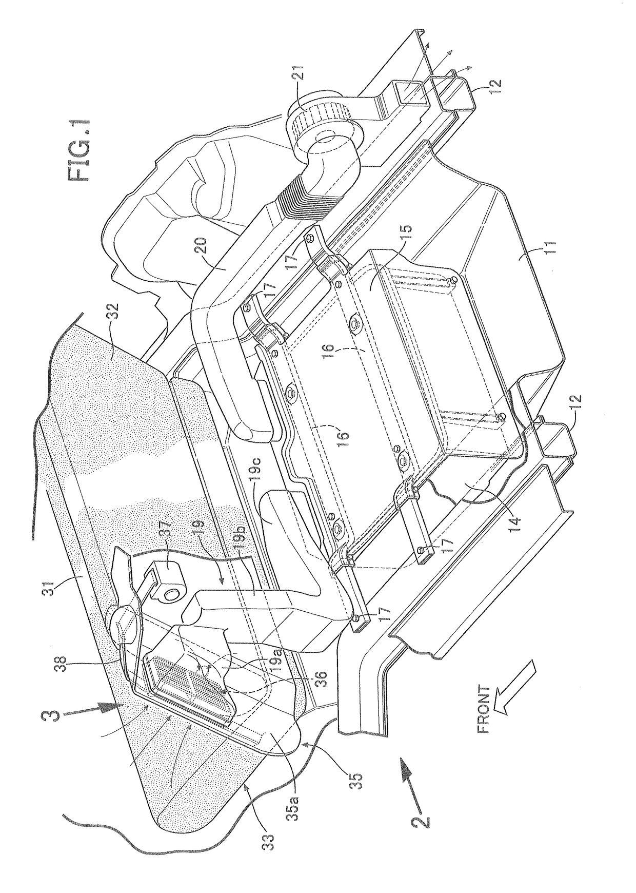 Battery cooling air intake structure