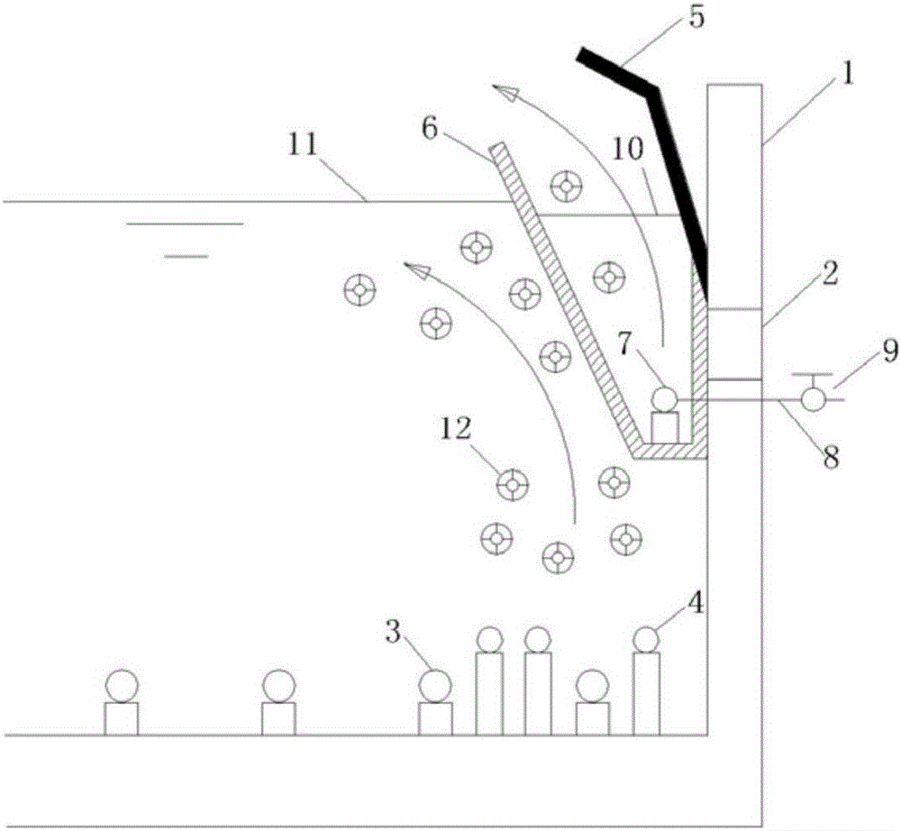 Device for preventing water outlet of biochemical tank from being blocked by MBBR (Moving Bed Biofilm Reactor) filling