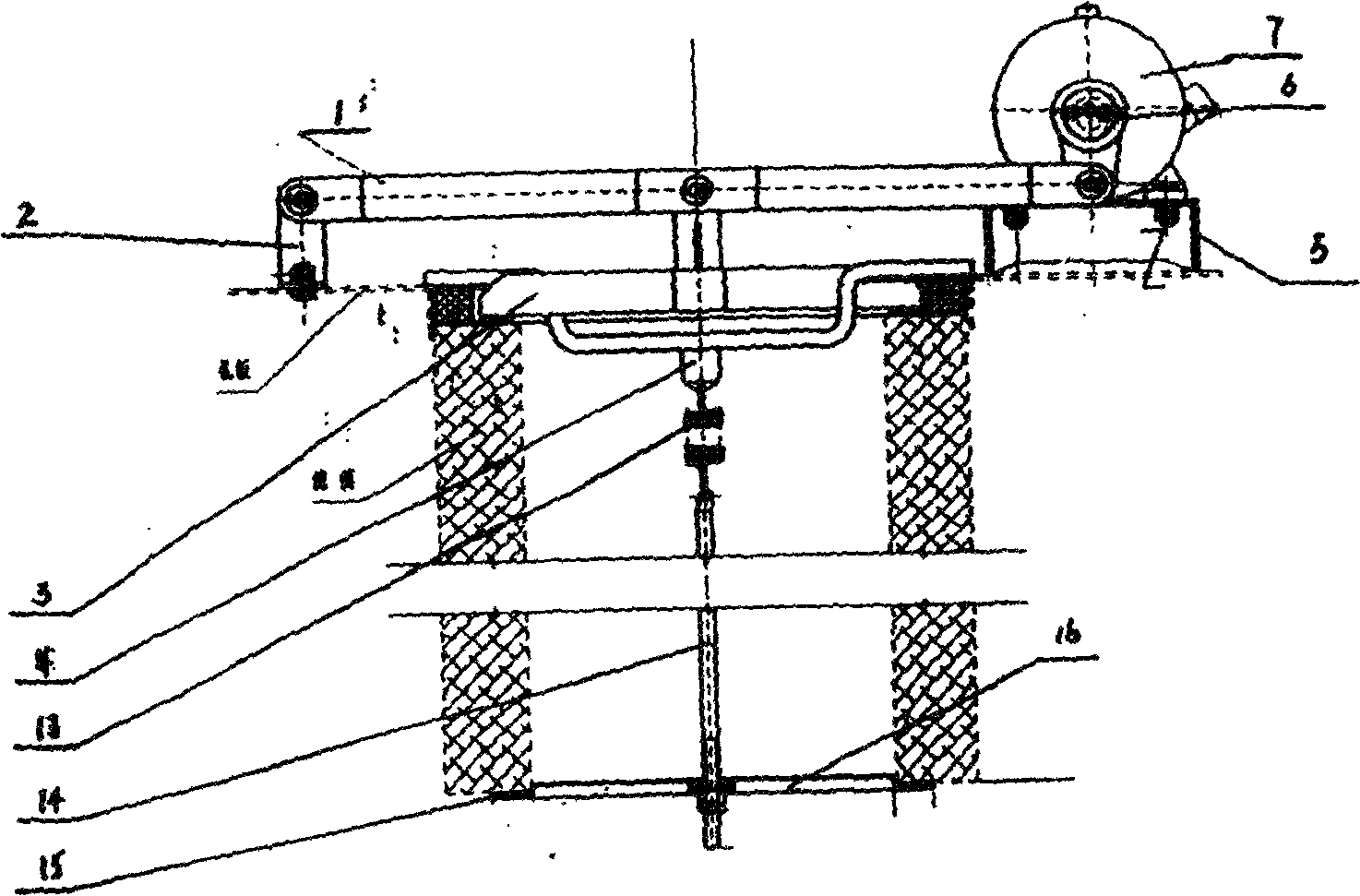 Shaking and deashing mechanism special for filtering cartridge type dedusting and purifying equipment